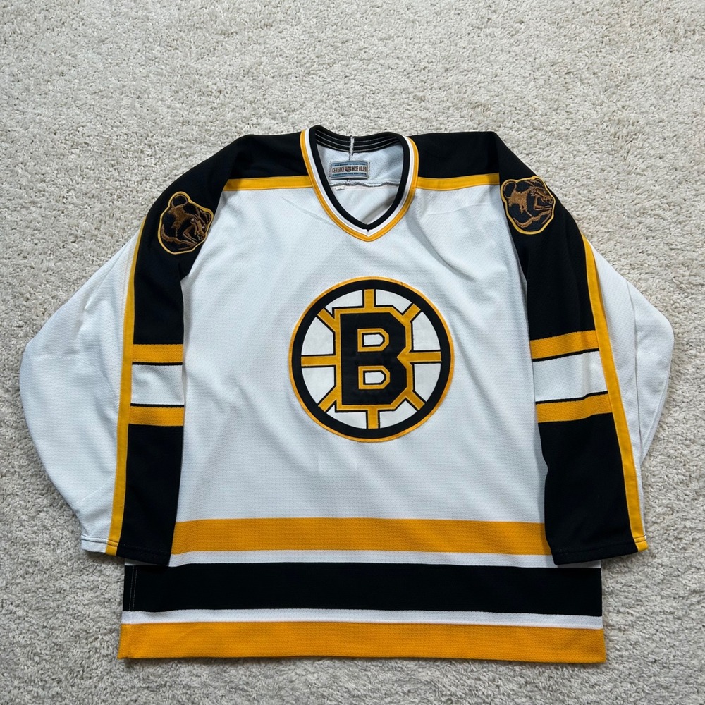 Vintage CCM Boston Bruins Hockey Jersey Size 54 White NHL Center Ice Authentic